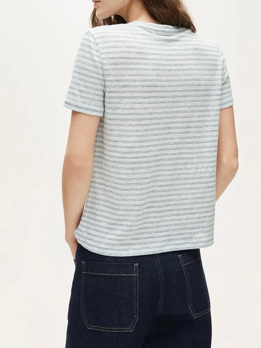 NWT J Crew Relaxed Linen T-shirt in stripe, size Medium
